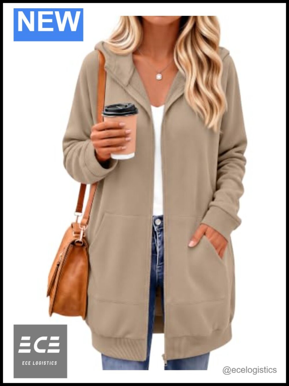 Women's Fleece Zip Up Hoodie Long Sleeve Oversized Casual Jacket Pockets